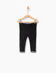 Leggings réversible noir et imprimé bébé fille-2