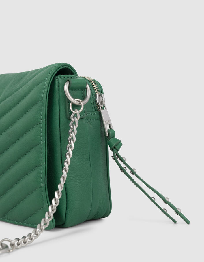 Ikks 1440 Ikks Sac Vert Sac Besace 1440 Steward En Cuir Vert FEMME