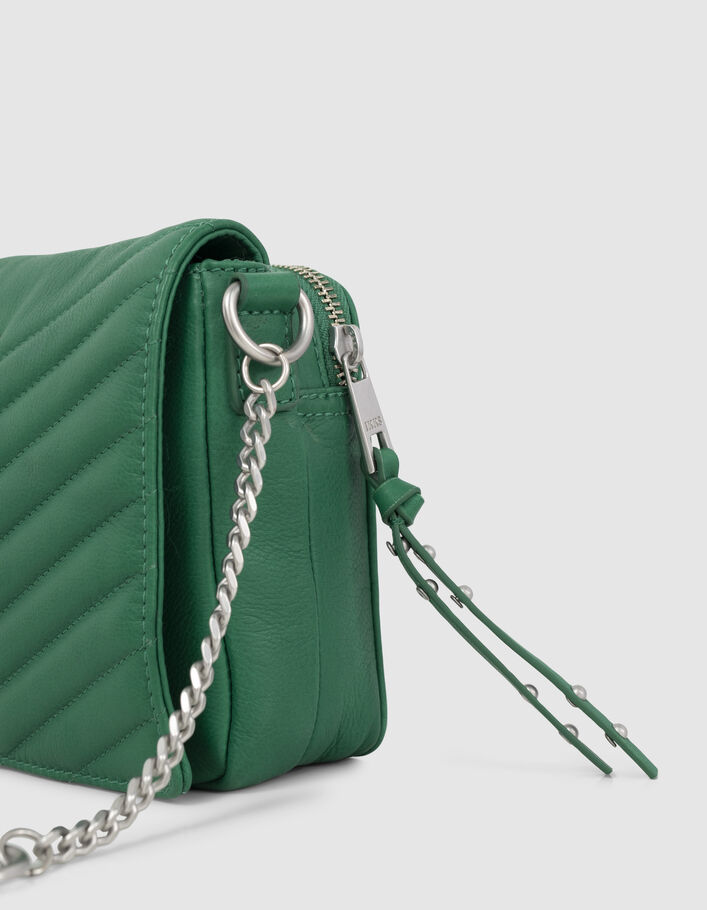Women’s green leather 1440 Steward shoulder bag - IKKS