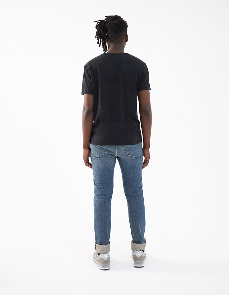 Men’s black T-shirt with biker image-3