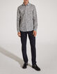 Camisa SLIM azul marino estampado flores blancas Hombre-6