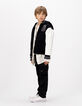 Blouson réversible esprit teddy noir et gris garçon-2