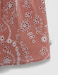 Girls’ old pink organic cotton dress, embroidered flowers-4