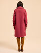 Manteau long rose motif rayures I.Code-4