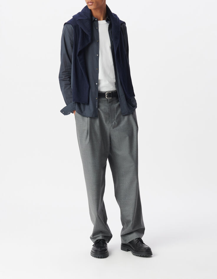 Men&rsquo;s ink organic cotton voile EASY shirt-5