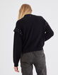 Women’s black studded pure wool knit sweater-3