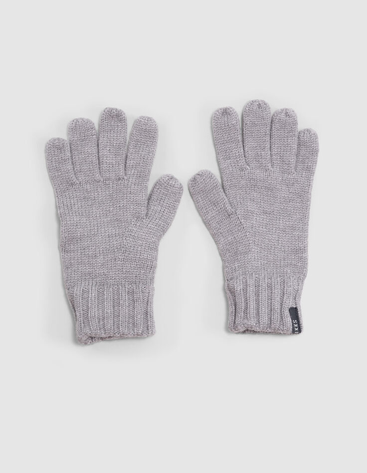 Guantes grises de punto reciclado para niño-1