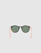 Lunettes solaires mixtes à écailles branches abricot-3