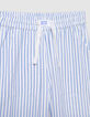 Pantalon LARGE blanc rayures bleues fille-5
