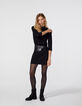 Robe droite maille milano col montant matière enduite femme-5