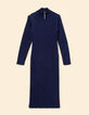 Robe tube marine tricot c&ocirc;tel&eacute; I.Code-6