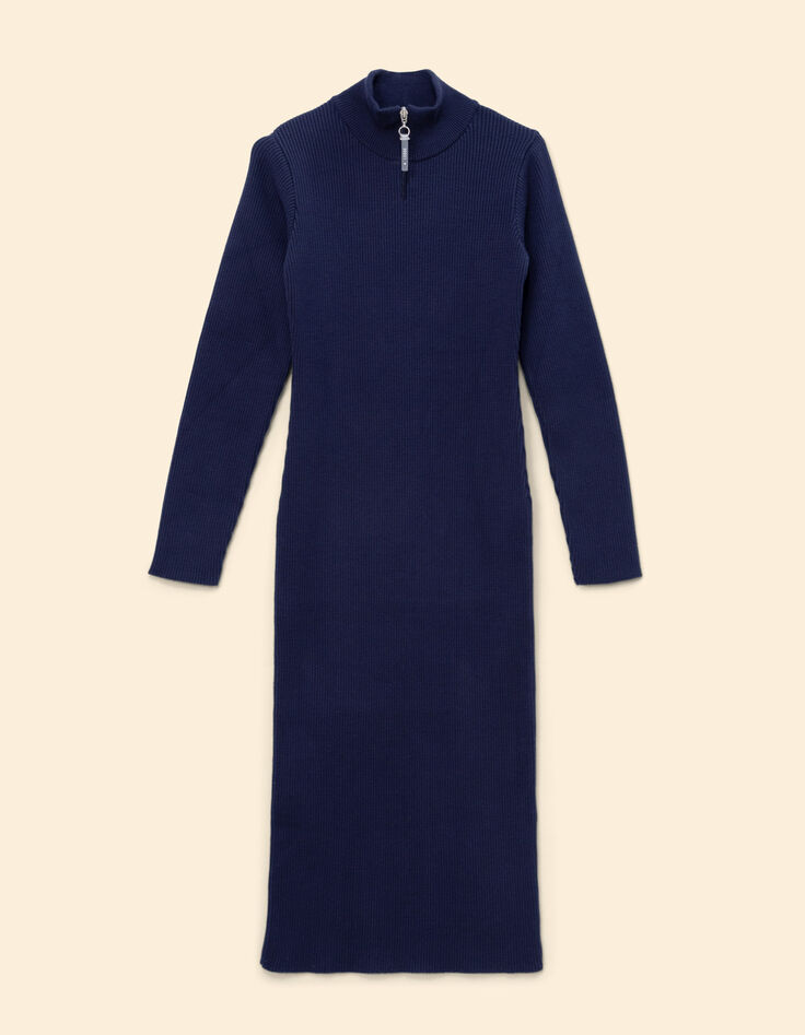 Robe tube marine tricot c&ocirc;tel&eacute; I.Code-6