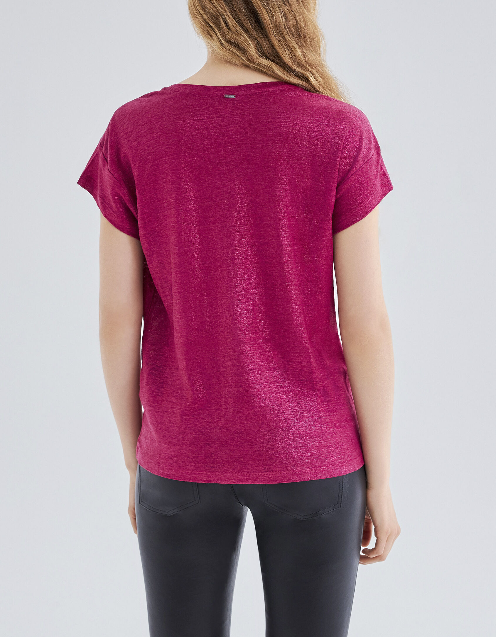 Women s pi foil linen knit T shirt