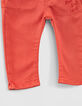 Jean orange moyen knitlook coton bio bébé garçon -5