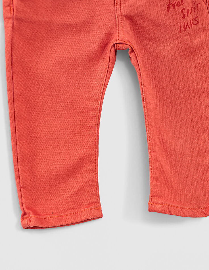 Jean orange moyen knitlook coton bio bébé garçon -5