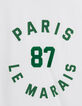 Tee-shirt blanc bords-côtes verts à message-7