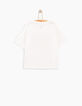 Tee-shirt blanc cassé avec triangle fille-2