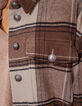 Abrigo largo sobrecamisa cuadros beige y negro mujer-4