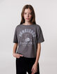 Grijs T-shirt biokatoen korte mouwen voor meisjes-1