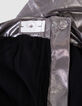 Girls’ silver lamé pleated long skirt-7