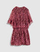 Robe courte bordeaux imprim&eacute; ikat Femme-7