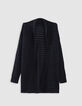 Cardigan noir tricot ajourés Femme-5
