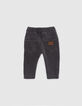 Baby boys’ grey knit trousers with yellow ties-3