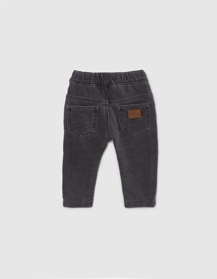 Baby boys’ grey knit trousers with yellow ties-3