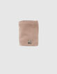 Boys’ beige knit snood with basketball label-5