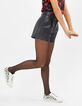 I.Code black faux leather belted shorts-6