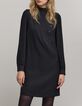 Zwarte damesjurk met asymmetrische sluiting-2