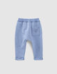 Pantalon bleu molleton bio bébé-2
