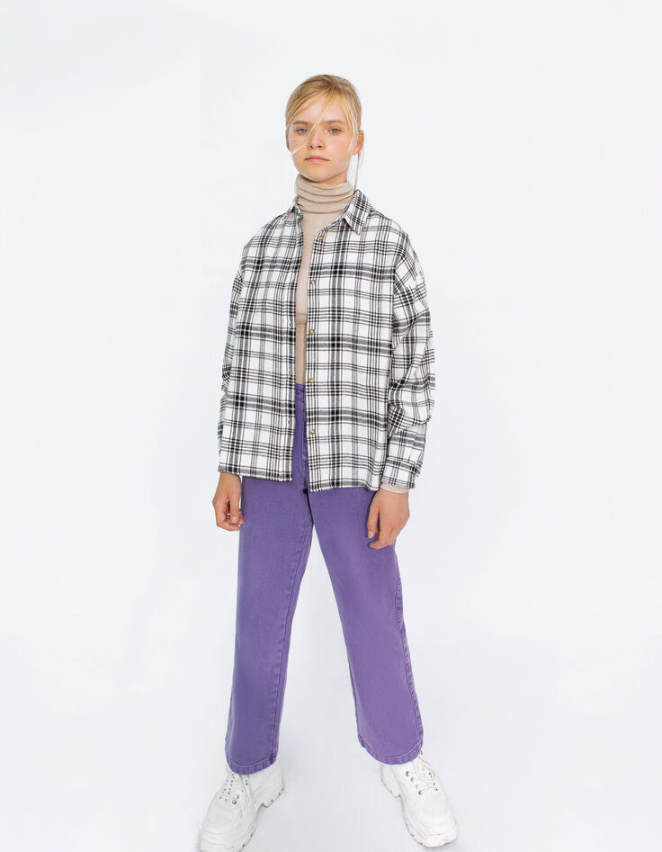 Vaqueros wide leg violetas reciclados niña-8