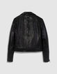 Chaqueta motera de cuero negro para Mujer-7