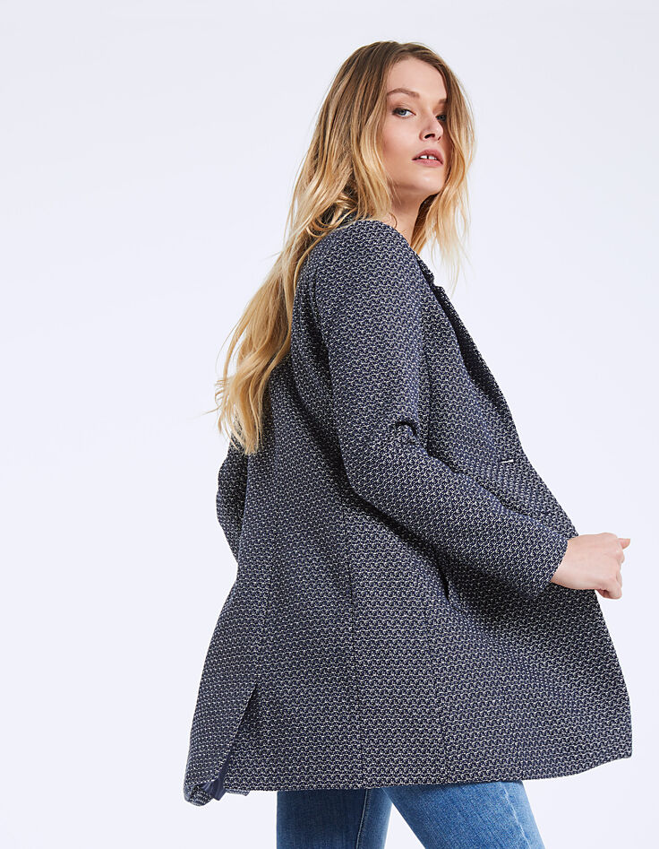 Manteau mi-long en tweed pour femme-1