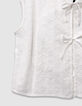 Chemise sans manches blanche dentelle à nouer devant fille-4