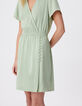 Women&rsquo;s flowing green wrap-style dress-5
