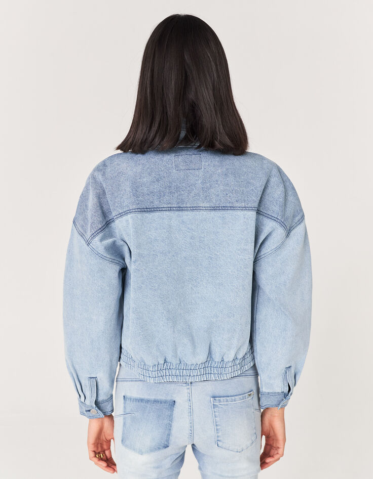 Women's patched-look organic denim jacket-4