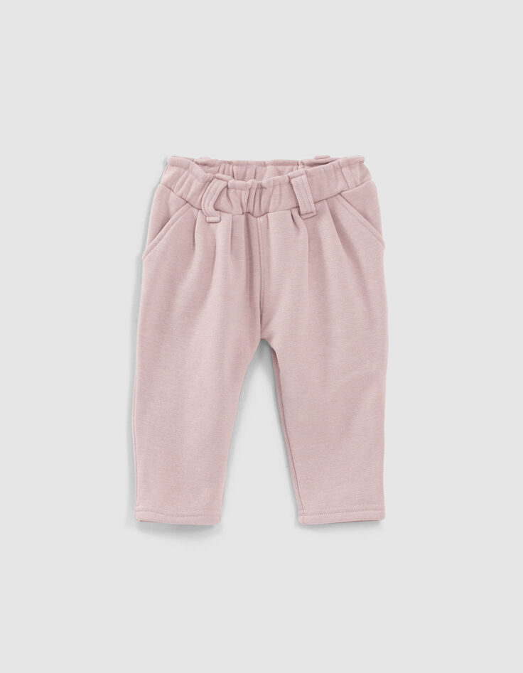 Jogging rose poudré à ceinture imprimée bébé fille-2
