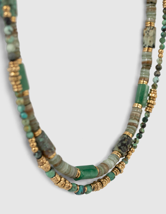 Women’s gold-tone necklaces with African turquoise beads - IKKS