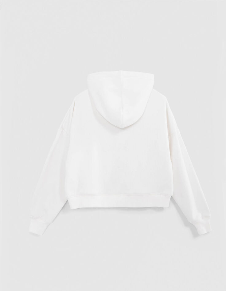 Ecru sweater met blauwe geborduurde maxi-tekst meisjes-5