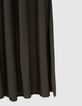 Robe longue kaki bretelles bijoux et fente femme-4