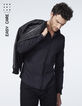 Men’s black SLIM shirt with hidden buttons-1