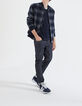 Blouson marine forme bomber à carreaux Homme-7