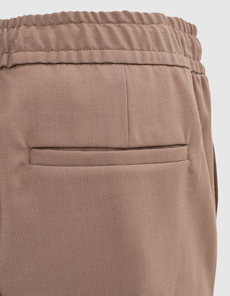 Jogpant mokka knitlook elastische taille Heren-4 Jogpant mokka knitlook elastische taille Heren-4