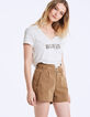 Damen-T-Shirt mit V-Ausschnitt mit Believe-Motiv-2
