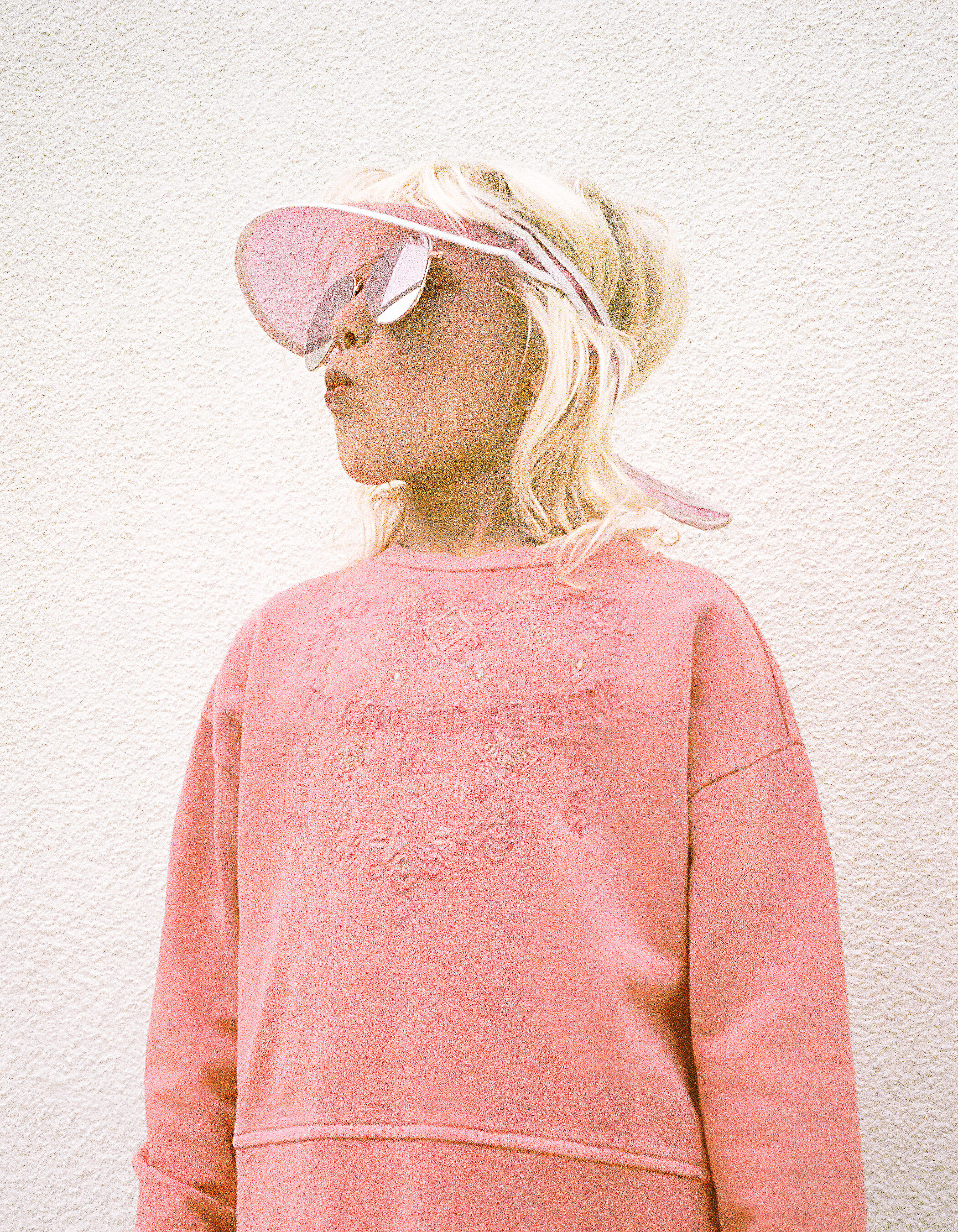 Girls dark coral sweatshirt with embroidered slogan IKKS