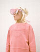 Girls’ dark coral sweatshirt with embroidered slogan-6