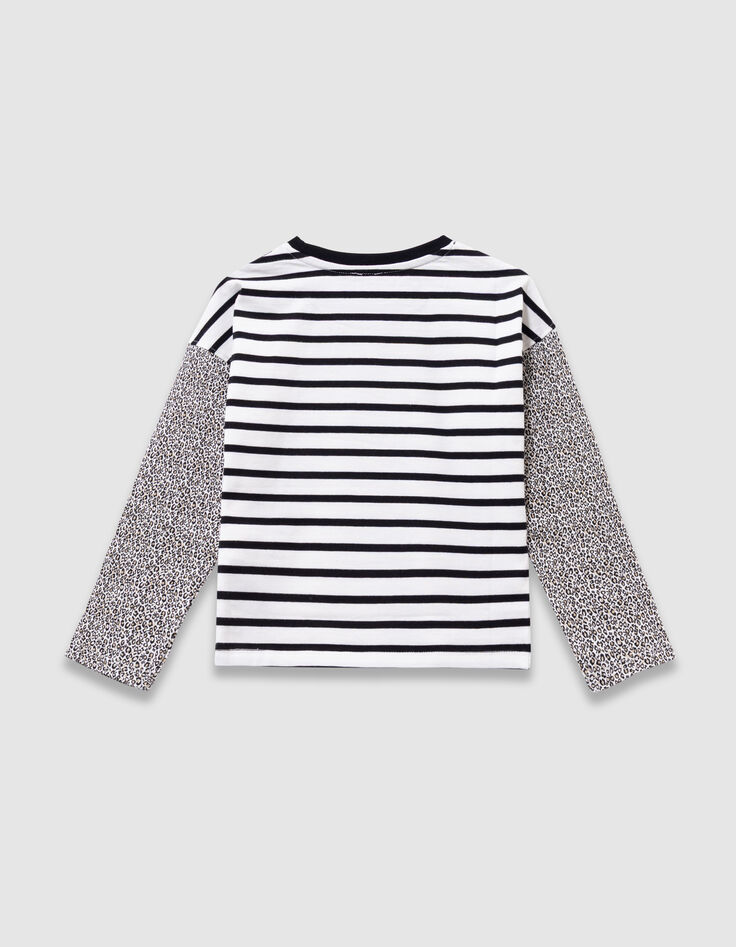 Camiseta marinera crudo algodón mangas lazos niña-4 Camiseta marinera crudo algodón mangas lazos niña-4