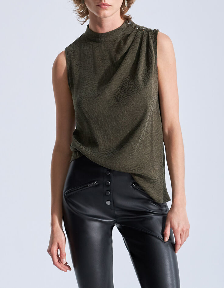 Top lichen jacquard motif army vibes Femme-2 Top lichen jacquard motif army vibes Femme-2